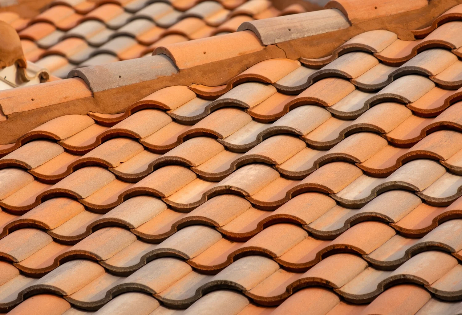 Close-up roof tile image featured on Mare Building's current website